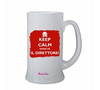 Boccale bicchiere birra 0,5 scritta keep calm sono il direttore scuola regalo