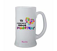 Boccale bicchiere birra 0,5 scritta ti vogliamo bene maestra insegnante scuola