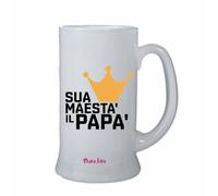 Boccale birra bicchiere ml 0,5 scritta sua maesta' papa' regalo festa del papà