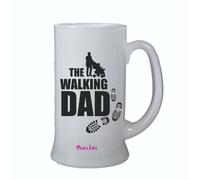 Boccale birra bicchiere ml 0,5 scritta the walking dad regalo festa del papà