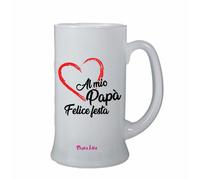 boccale birra bicchiere scritta al mio papa' felice festa idea regalo