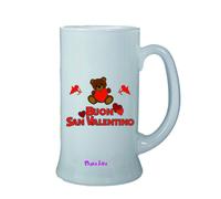 Boccale birra bicchiere scritta buon san valentino idea regalo cuore orsetto