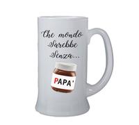 boccale birra bicchiere scritta che mondo sarebbe senza papa' festa compleanno