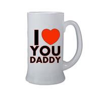 boccale birra bicchiere scritta i love you daddy papa' festa compleanno
