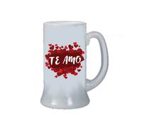 Boccale birra bicchiere scritta in spagnolo te amo san valentino amore