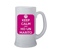 boccale birra bicchiere scritta keep calm ho un marito idea regalo sposa festa