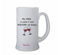 boccale birra bicchiere scritta mio papa' come il vino festa papa' idea regalo