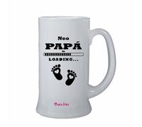 boccale birra bicchiere scritta neo papa' in loading festa idea regalo figli