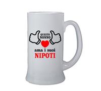 Boccale birra bicchiere scritta questo nonno ama i suoi nipoti idea regalo nonni