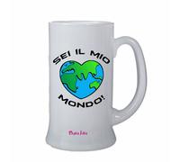 Boccale birra bicchiere scritta sei il mio mondo san valentino idea regalo