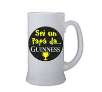 boccale birra bicchiere scritta sei un papa' da guinness festa regalo compleanno