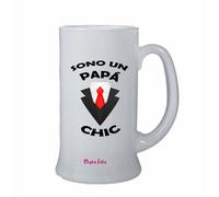 boccale birra bicchiere scritta sono un papa' chic festa regalo