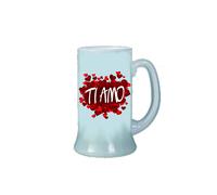 Boccale birra bicchiere scritta ti amo cuori san valentino regalo uomo donna