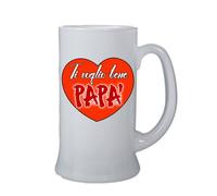 boccale birra bicchiere scritta ti voglio bene papa' festa compleanno regalo