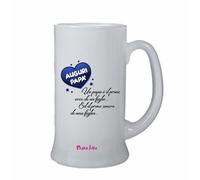 boccale birra bicchiere vetro scritta auguri papa' regalo festa auguri figli