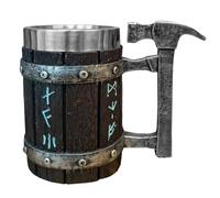 Boccale da birra con design runico, in acciaio inox, ideale per uomini, decorazione per la casa ispirata