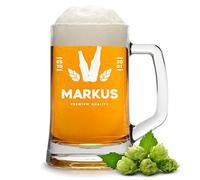Boccale da Birra da 500 ml con Incisione Personalizzata - Bicchiere da Birra Personalizzato - Mezzo litro - Boccale da Birra Classico - Regalo per Uomini
