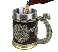 Boccale da birra da 600 ml serbatoio in metallo da uomo in acciaio inox tazza da whisky decorazione da uomo boccale di birra stile tazza da caffè tazza fresca per whisky regalo serbatoio vintage