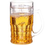 Boccale da birra finto, a doppio strato, divertente boccale in con manico, divertente tazza per acqua, lavabile in lavastoviglie, modello creativo per feste, barbecue, vacanze e altre scene