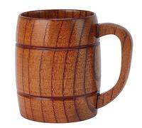 Boccale da Birra Grande in Legno, Tazza da Bere in Legno di Giuggiola Acida da 300 Ml Boccale in Legno Bicchiere da Birra con Manico, Boccale a Botte Bicchieri per Uomo Donna