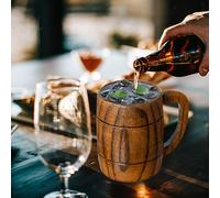 Boccale da birra in legno Tazza da campeggio Tazza da caffè Vintage 400 ml