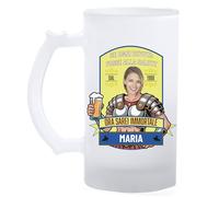 Boccale da birra personalizzato con etichetta personalizzata. regalo festa del papà , Natale, compleanno, nonno, collega, Personalizzabile per gli amanti della birra (Ora sarei immortale lei)