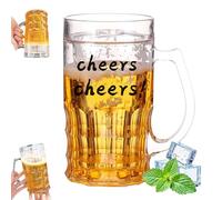 Boccale Da Birra Scherzoso, Boccale Da Birra Finto, Divertente Bicchiere D'acqua a Doppio Strato Da 400 Ml Con Manici a Mezzanino, A Prova Di Perdite, Realistico, Per Bar, Bevande E Feste(1pc-B)