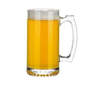 Boccale da Birra Trasparente, Bicchiere con Manico, Facile da Pulire, Ideale per Alcolici, Tè e Caffè, Un Ottimo Regalo per Papà, Marito o Amico(16)