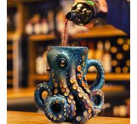 Boccale da pirata ispirato a Cthulhu, tazza da birra con design 3D Kraken Kraken, tazza da birra con drago medievale Kraken 3D, tazza da caffè con motivo polipo, tazza da caffè in resina con Cthulhu