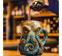 Boccale da pirata ispirato a Cthulhu, tazza da birra con design 3D Kraken Kraken, tazza da birra con drago medievale Kraken 3D, tazza da caffè con motivo polipo, tazza da caffè in resina con Cthulhu