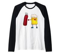 Boccale di Birra Allenamento Boxe Maglia con Maniche Raglan