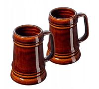 KADAX Boccale da birra in ceramica, lavabile in lavastoviglie, con manico maneggevole, brocca per vino, birra, vin brulè e miele liquido (2, 500 ml)