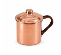 Boccale in Rame Tazza Bicchiere Borraccia Estetica Vintage Raffinata con Coperchio per Protezione E Calore Impugnatura a Mano Antiscottatura Adatto, Meccanismo In Rame Viola
