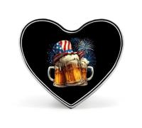Boccali da birra 4 luglio Cuore Amore Distintivo Spilla da bavero Spilla in metallo per uomo Donna Vestiti Borse Cappelli