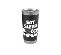 Bocce Eat Sleep Repeat Bocce Ball con Jack Bocci Game Bocce Bicchiere termico in acciaio inox doppia parete