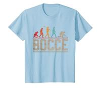 Bocce Evolution Evoluzione del Giocatore di Bocce Vintage Maglietta, Bambini, Celeste, 2 Anni