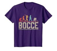 Bocce Evolution Evoluzione del Giocatore di Bocce Vintage Maglietta, Bambini, Viola, 6 Anni