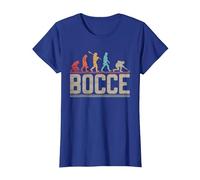 Bocce Evolution Evoluzione del Giocatore di Bocce Vintage Maglietta, Donna, Blu Reale, XXL