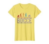 Bocce Evolution Evoluzione del Giocatore di Bocce Vintage Maglietta, Donna, Limone, 3XL