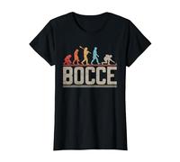 Bocce Evolution Evoluzione del Giocatore di Bocce Vintage Maglietta, Donna, Nero, 3XL