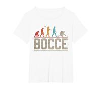 Bocce Evolution Evoluzione del Giocatore di Bocce Vintage Maglietta, Donna Plus-Size, Bianco, 3X