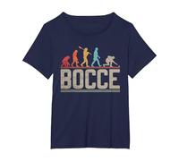 Bocce Evolution Evoluzione del Giocatore di Bocce Vintage Maglietta, Donna Plus-Size, Navy, 1X