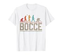 Bocce Evolution Evoluzione del Giocatore di Bocce Vintage Maglietta, Uomo, Bianco, XL
