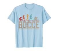 Bocce Evolution Evoluzione del Giocatore di Bocce Vintage Maglietta, Uomo, Celeste, L