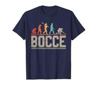 Bocce Evolution Evoluzione del Giocatore di Bocce Vintage Maglietta, Uomo, Navy, L