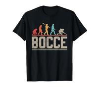 Bocce Evolution Evoluzione del Giocatore di Bocce Vintage Maglietta, Uomo, Nero, M