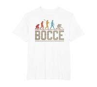 Bocce Evolution Evoluzione del Giocatore di Bocce Vintage Maglietta, Uomo Taglie Grandi, Bianco, 3X Tall