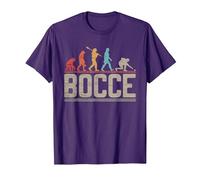 Bocce Evolution Evoluzione del Giocatore di Bocce Vintage Maglietta, Uomo, Viola, XL