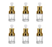 Boccette Contagocce 30ml in Vetro, Set da 6 Pezzi per Oli | Cura Quotidiana e Viaggio, Misurazione Gocce, Chiusura Sicura, Alluminio, Forma Chic