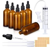 Boccette In Vetro Contagocce 6 Pz Da 100 Ml, Flaconi, Bottigliette Con Pipette